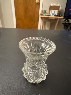 Clear Pressed Glass Decorative toothpick holder - Home Accents